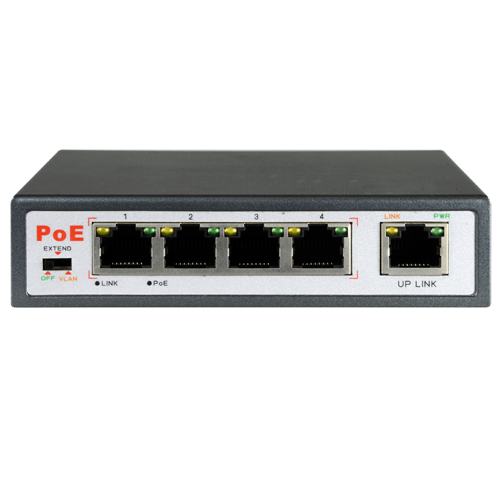 Switch PoE Safire - 4 portas PoE + 1 Uplink RJ45